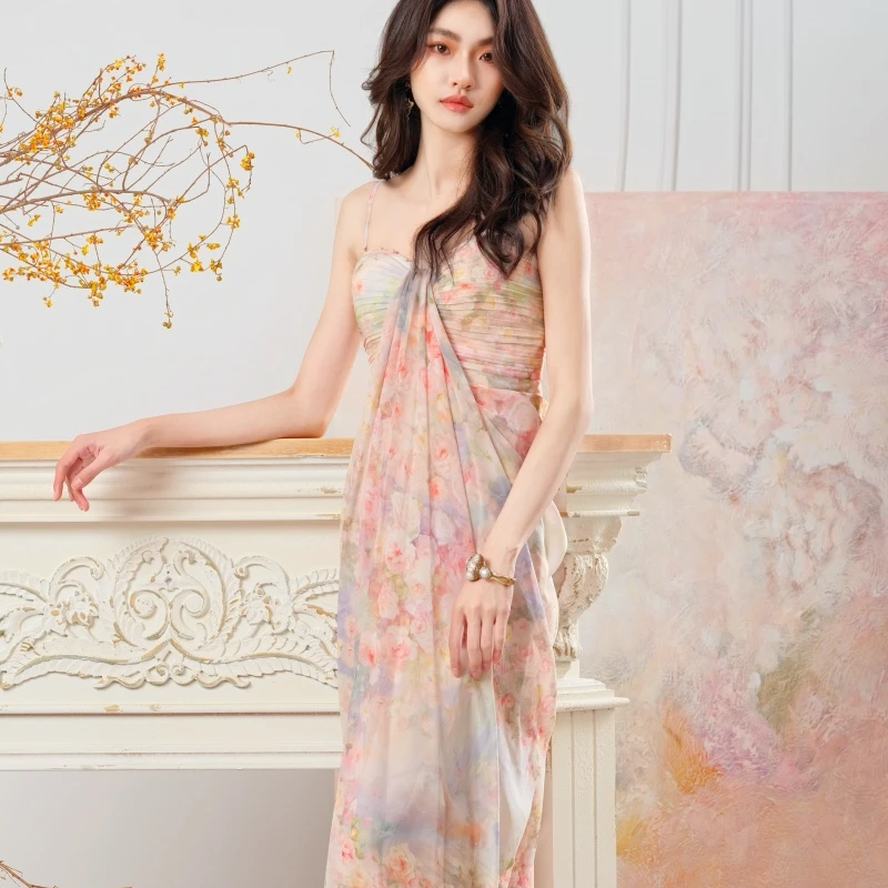 【若谷大大】YINGCHOI 2025玫瑰设计感抽褶连衣裙32543/61549