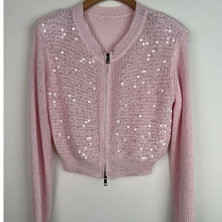 【籽言专属】气质镂空毛针织衫74036