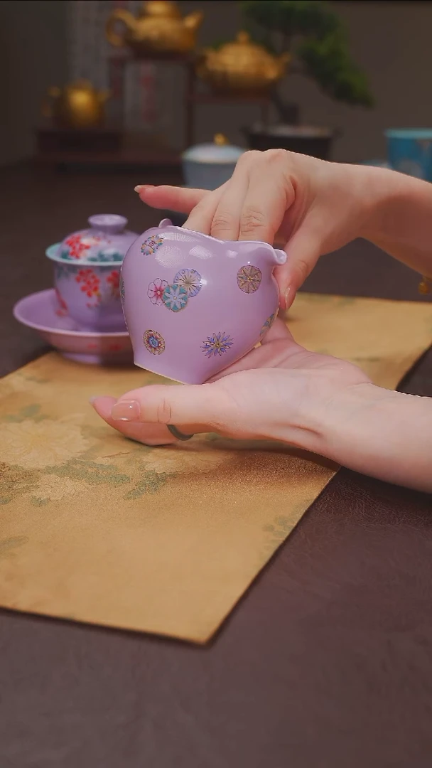 茶杯紫砂【宜景窑烟幕紫系列】公道