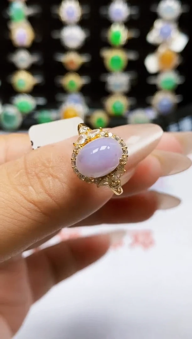 银S925镶嵌戒指翡翠0042