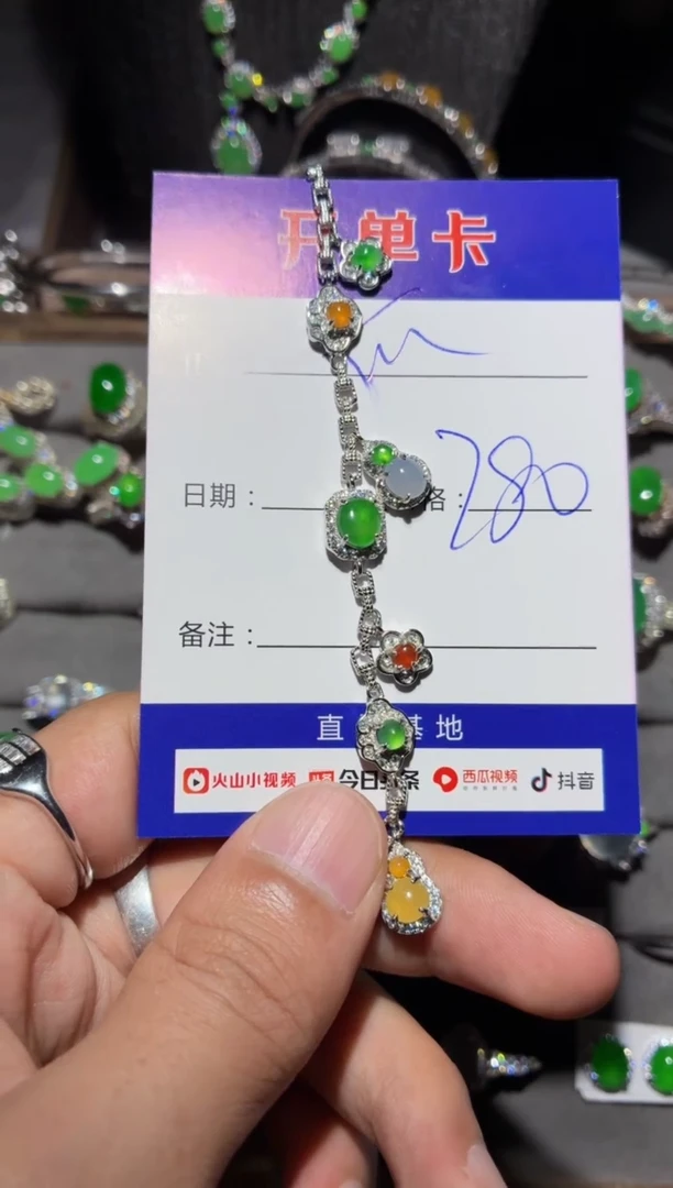 翡翠银S925镶嵌颈饰B****流 BL国际物流