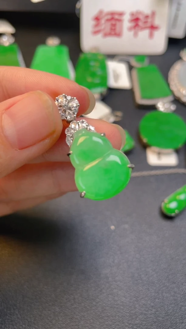 吊坠(不含链)银S925镶嵌翡翠dz