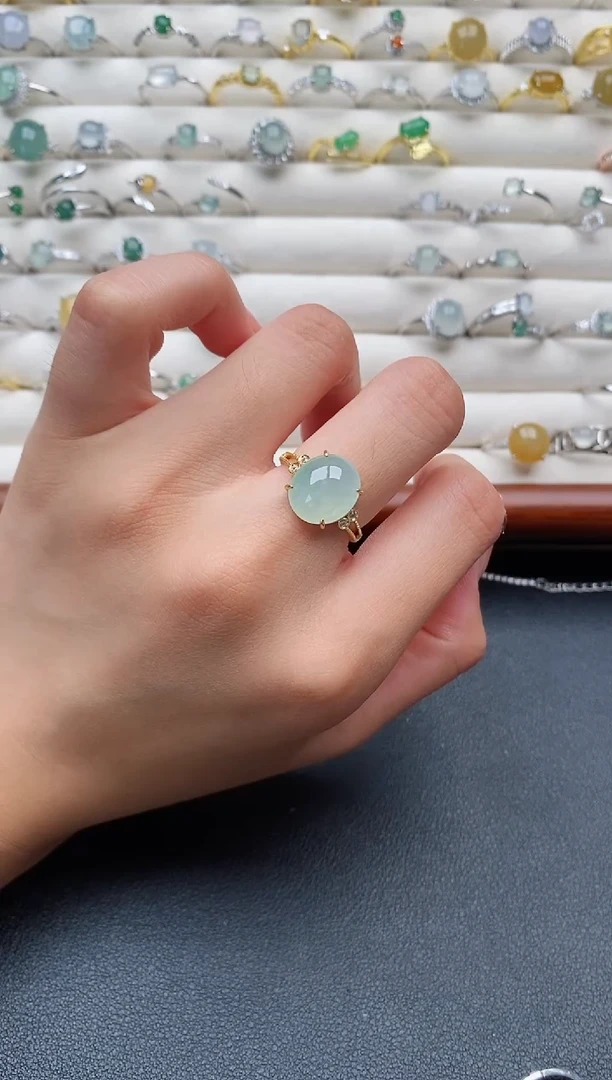 银S925镶嵌戒指翡翠11111111+6