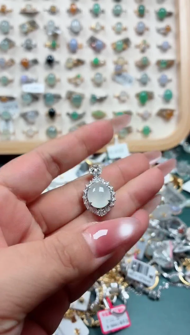 银S925镶嵌戒指翡翠.