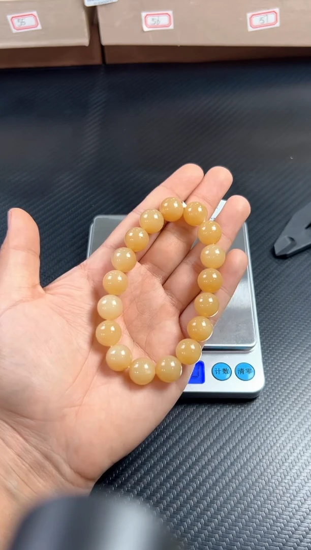 未镶嵌手串和田玉且末微色差金山卡12