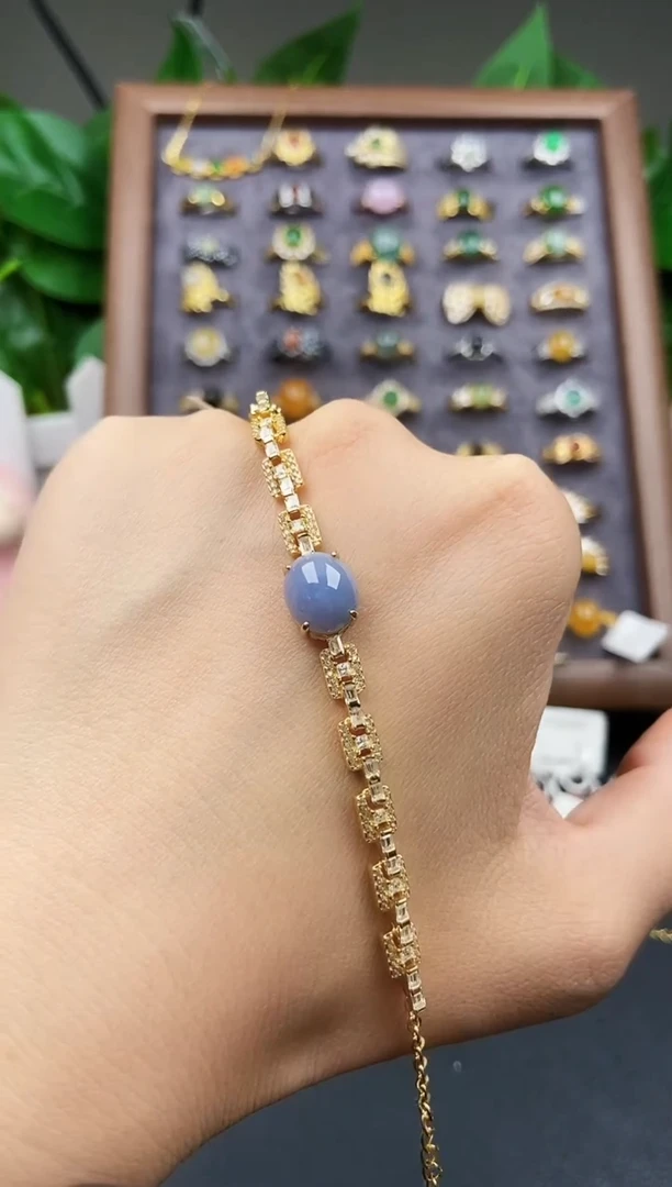 银S925镶嵌手链翡翠12