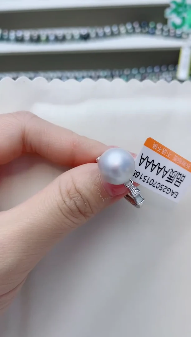 银S925镶嵌戒指拼合珍珠（马贝珠）A17