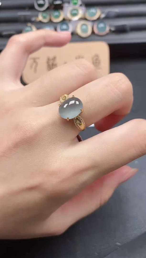 翡翠戒指银S925镶嵌51151