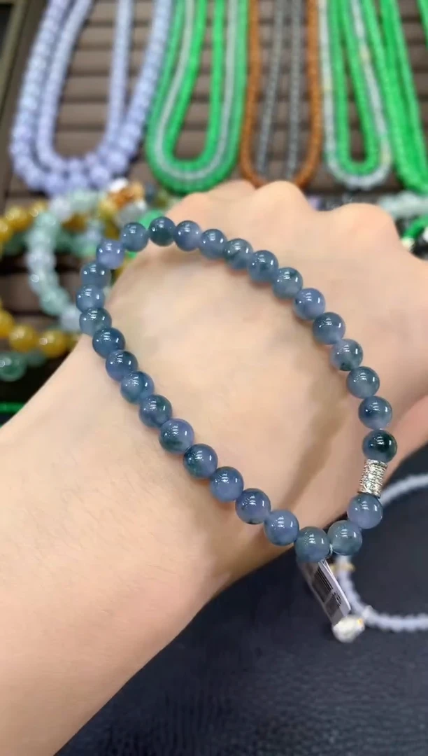 未镶嵌手串翡翠夏日珠宝A45紫货有色差