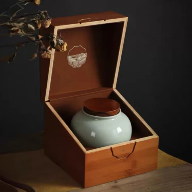 慕子-文化——《如意陶瓷易武正山生茶龙珠罐装》+紫砂壶套组1