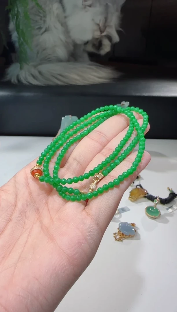 颈饰未镶嵌翡翠洋 小米辣长串