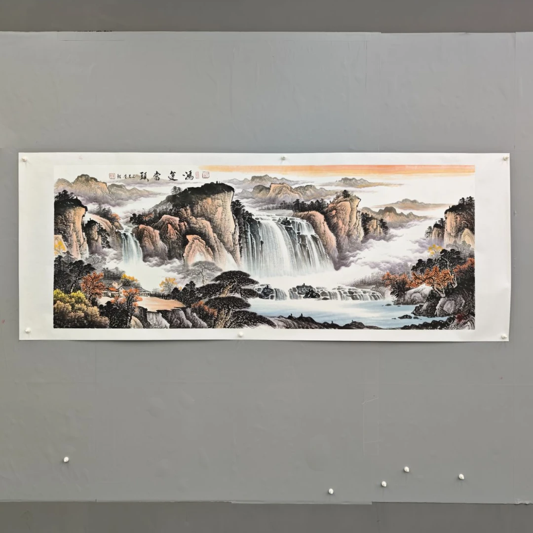 锦煌专属/李鲤手绘/鸿运当头/画芯180*70/十二平尺Yx