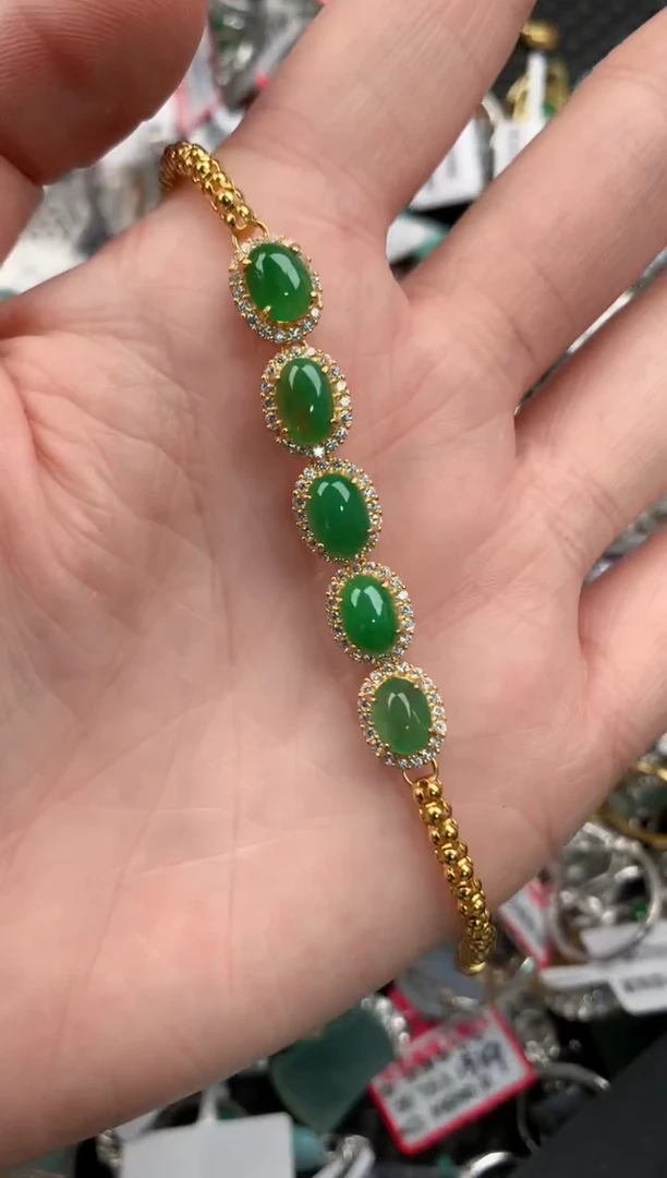 银S925镶嵌戒指翡翠555---2