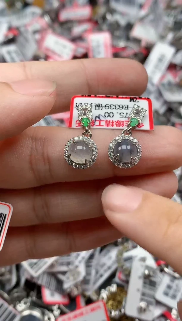 银S925镶嵌戒指翡翠天然A货缅甸翡翠