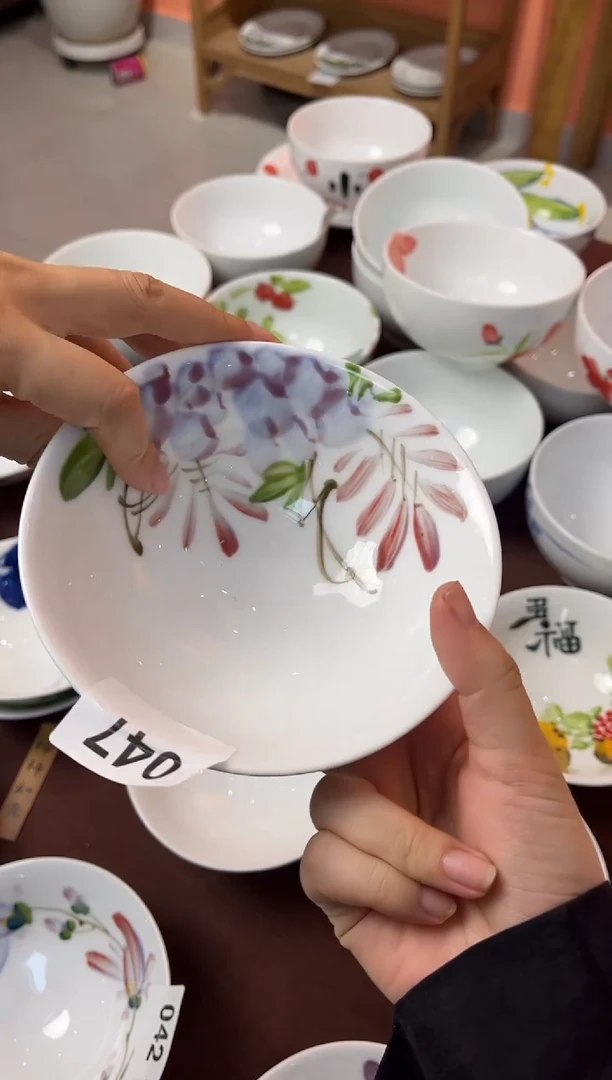 陶瓷景德镇高温釉中彩陶瓷餐具-斗笠