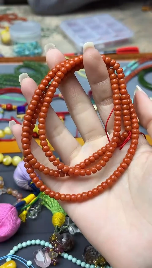 未镶嵌南红玛瑙挂件南红直切长串5mm+JYD