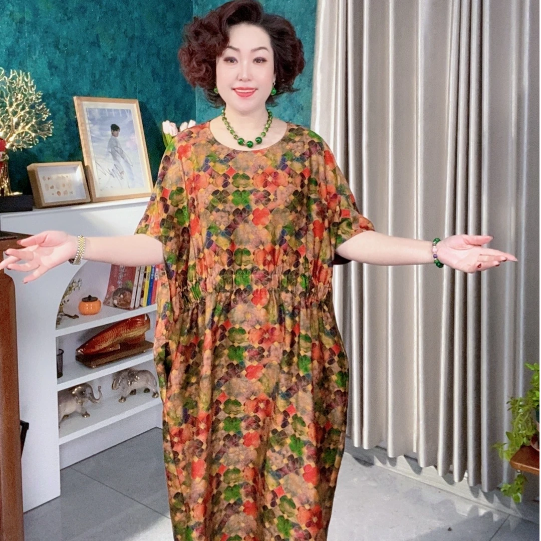 【敏敏家】夏季新品高品质中式高端宽松复古显瘦连衣裙