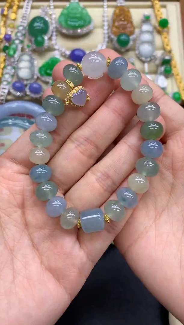 18K金镶嵌手链翡翠346-中国好珍宝