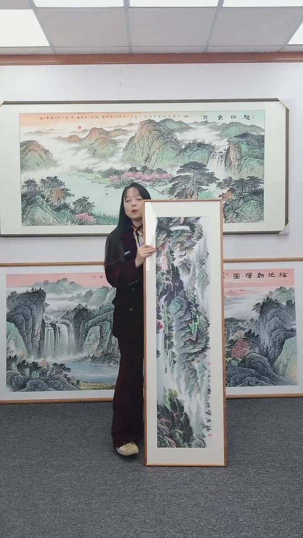 国画福居宝地155*45手绘作品