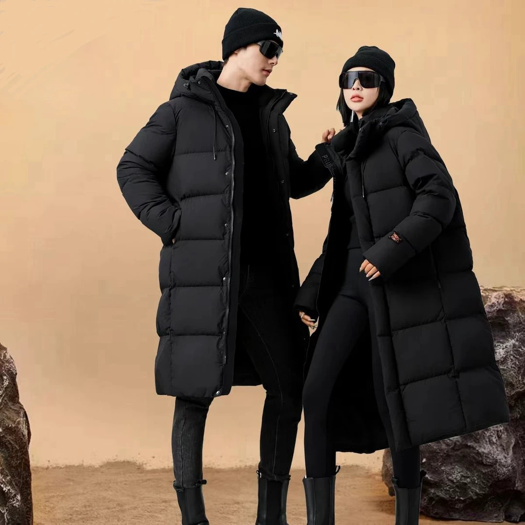 【黑武士鹅绒】新款男女同款情侣长短款连帽加厚保暖百搭羽绒服444