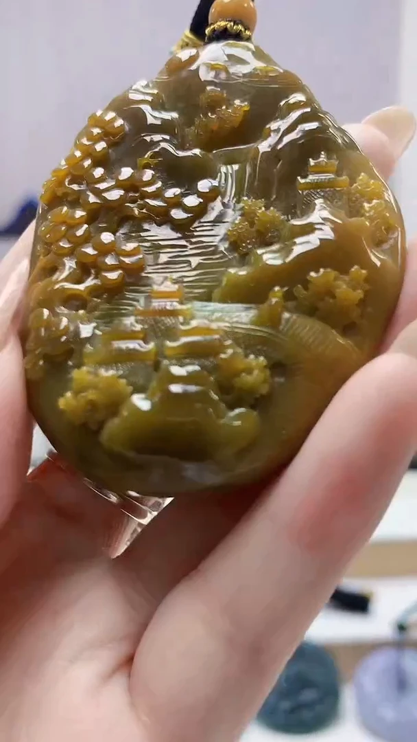 未镶嵌定制翡翠4917DD-毛货挂件176