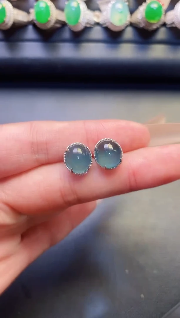 银S925镶嵌戒指翡翠天然