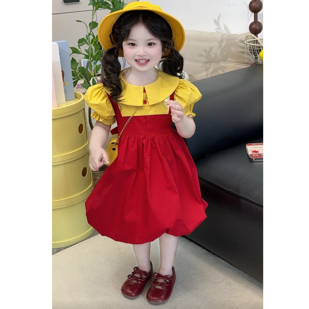 女童连衣裙夏季儿童樱桃小丸子洋气公主裙子宝宝公主风夏装礼服裙