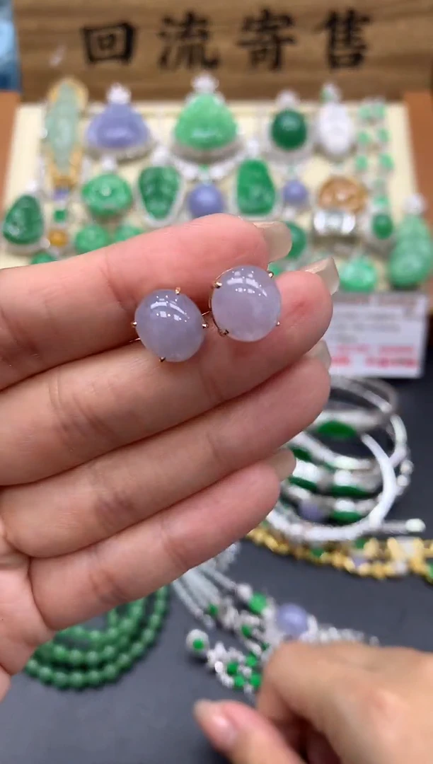 【闪购商品】翡翠耳饰18K金镶嵌305-中国好珍宝