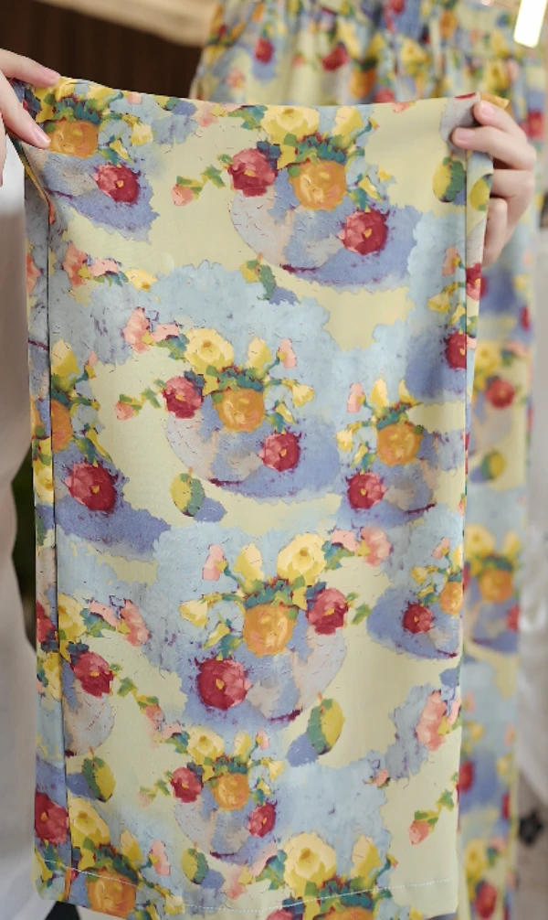 K53 新款缎面宽松休闲百搭阔腿裤-蕾蕾