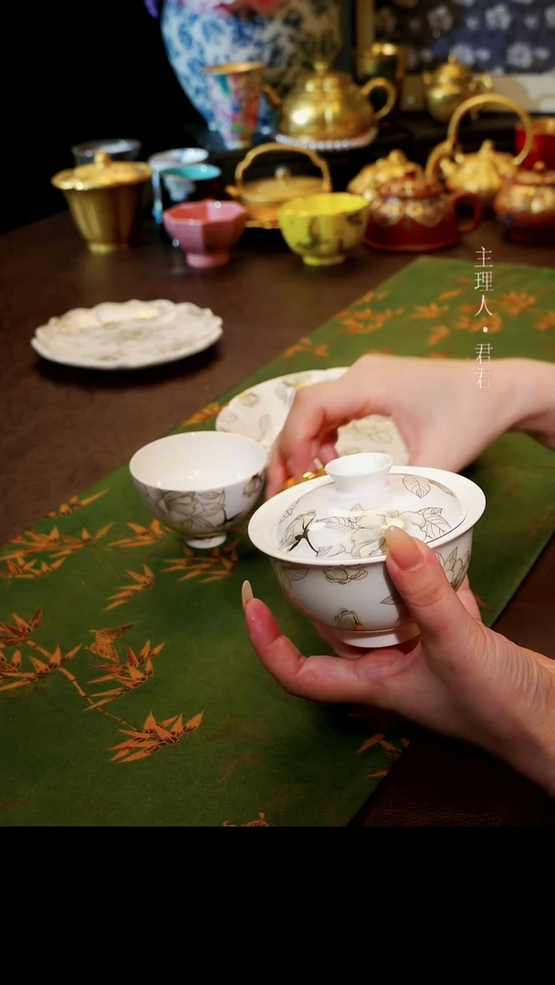 茶杯紫砂【宜景窑珍珠白系列】盖碗