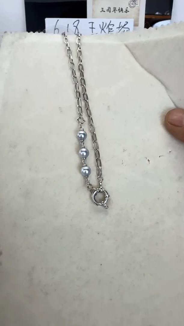 海水珍珠银S925镶嵌颈饰项链