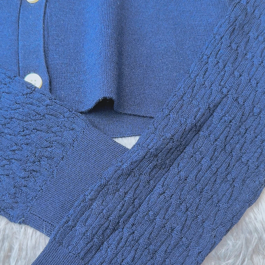 甜美设计感娃娃领刺绣针织开衫2025秋季新款修身显瘦上衣女