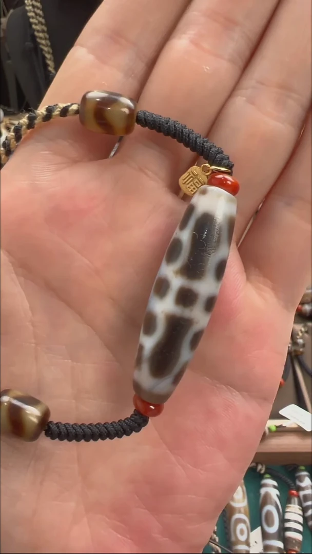 玛瑙/玉髓颈饰未镶嵌小卢全手工玛瑙天珠