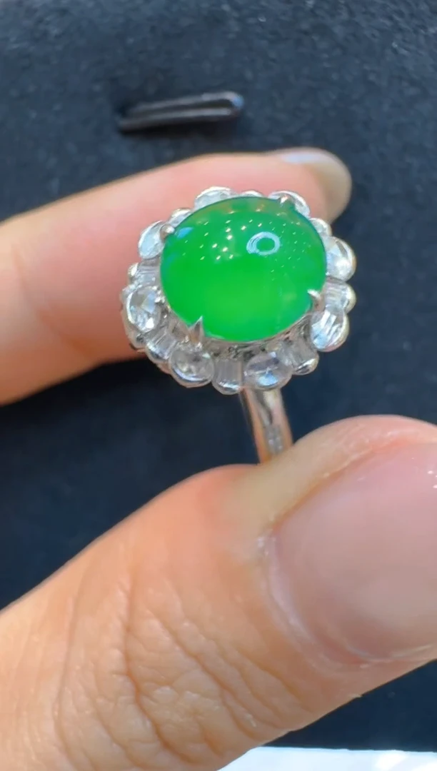 18K金镶嵌戒指翡翠多样性团购发一件