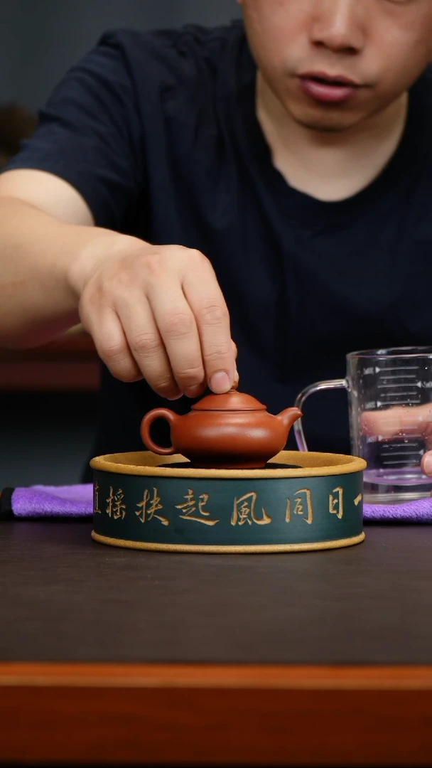 朱泥手工紫砂壶潘壶70cc