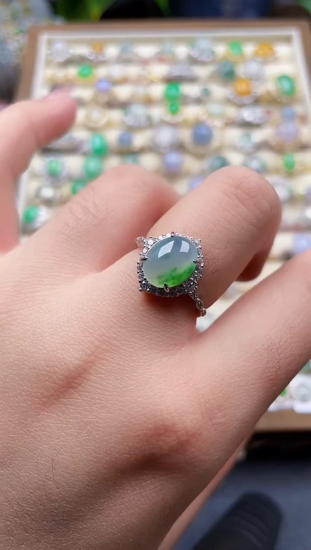 银S925镶嵌戒指翡翠75