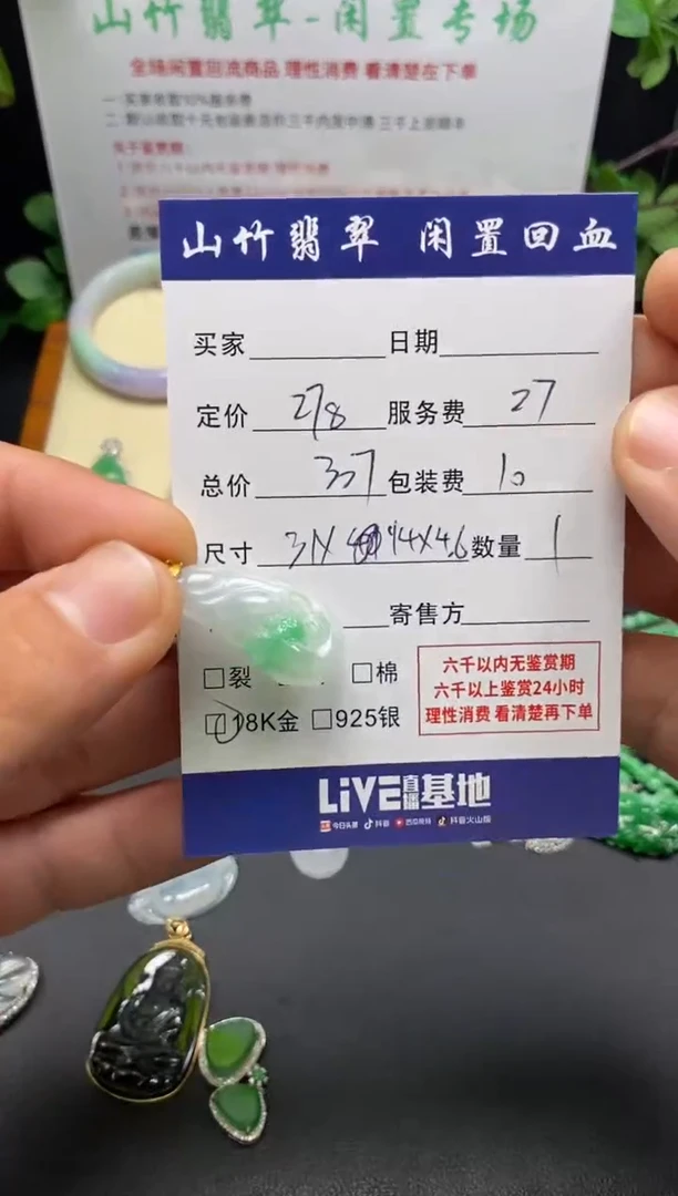 颈饰18K金镶嵌翡翠3002362
