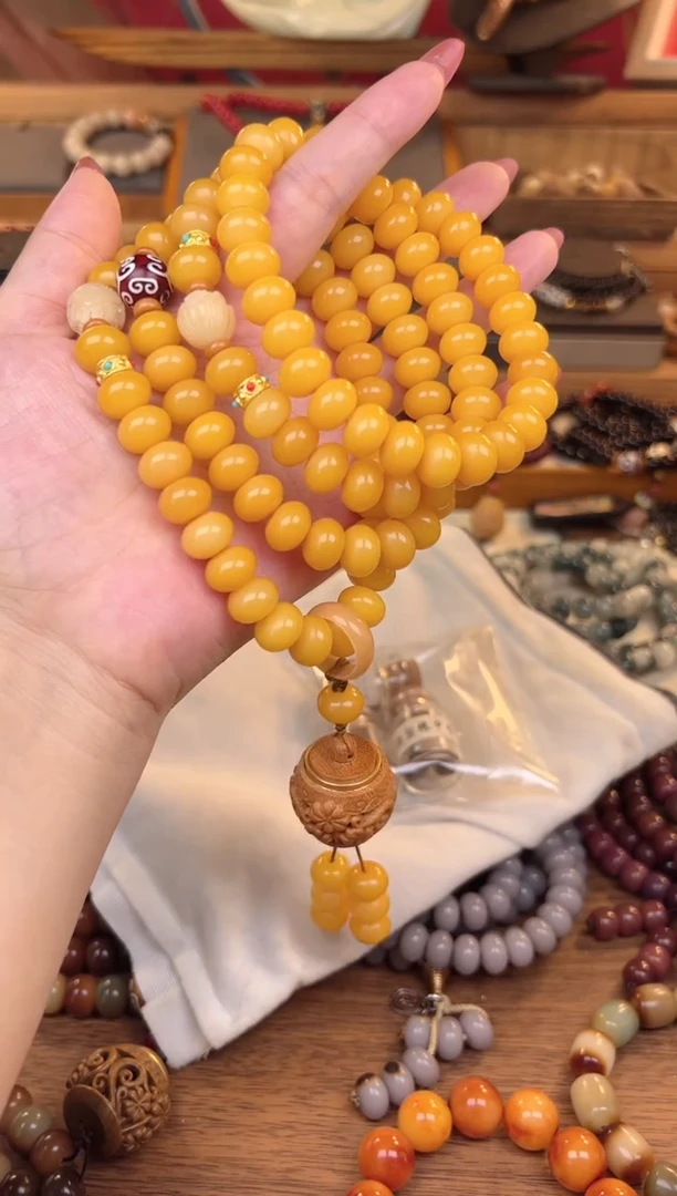 【闪购商品】菩提根/象牙果手串黄菩提香囊108颗+3香