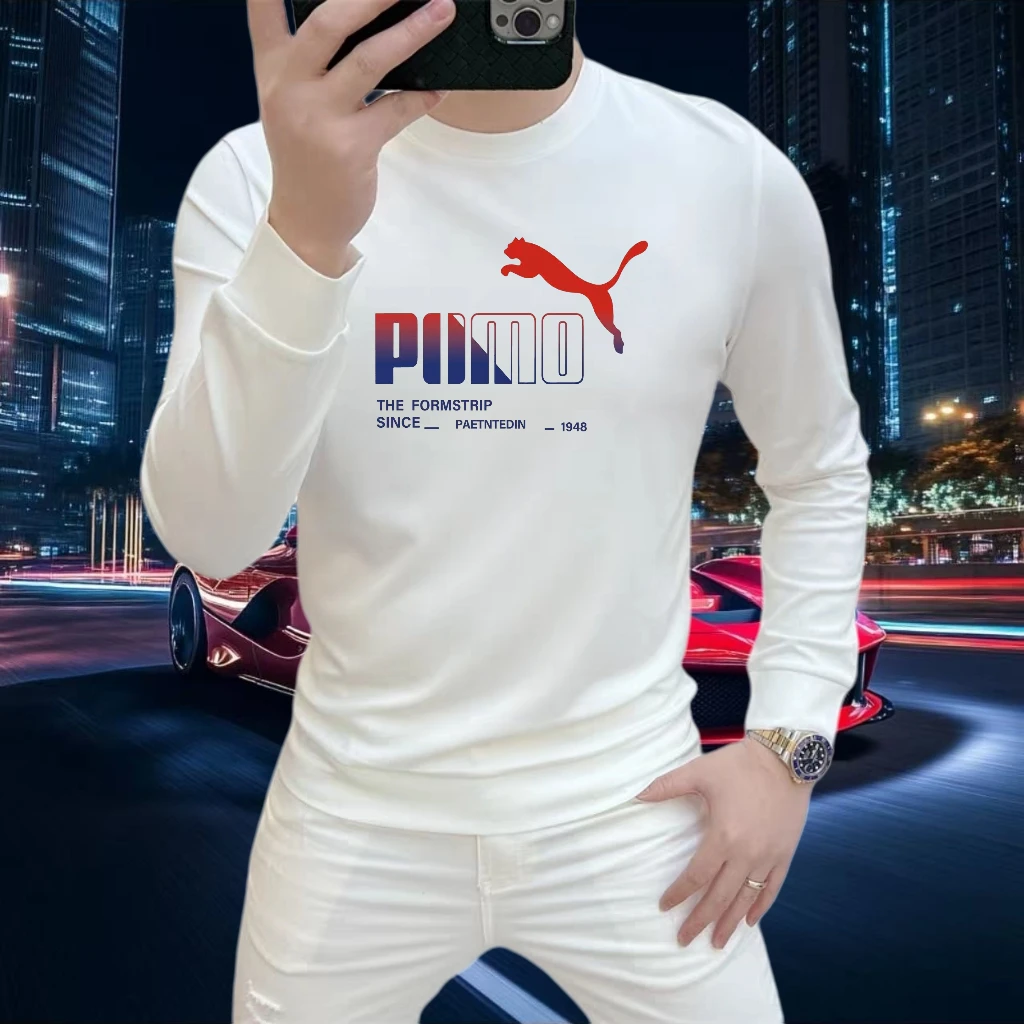 美式卫衣男款秋季潮流印花外穿上衣薄外套内搭长袖圆领套头打底衫