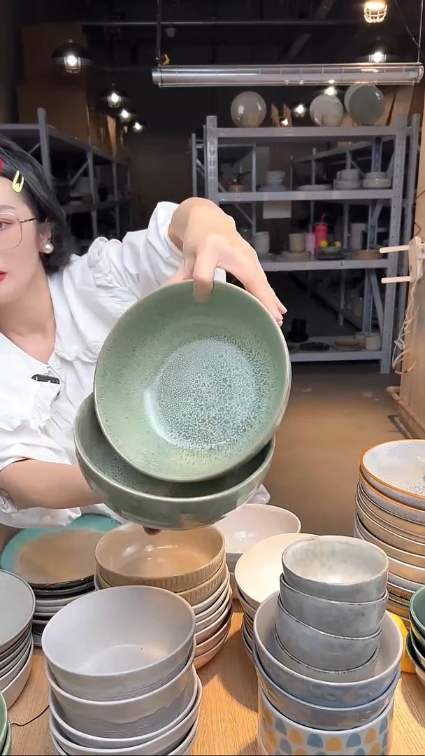 瓷147外贸尾货高温釉下彩陶瓷餐具默认微瑕