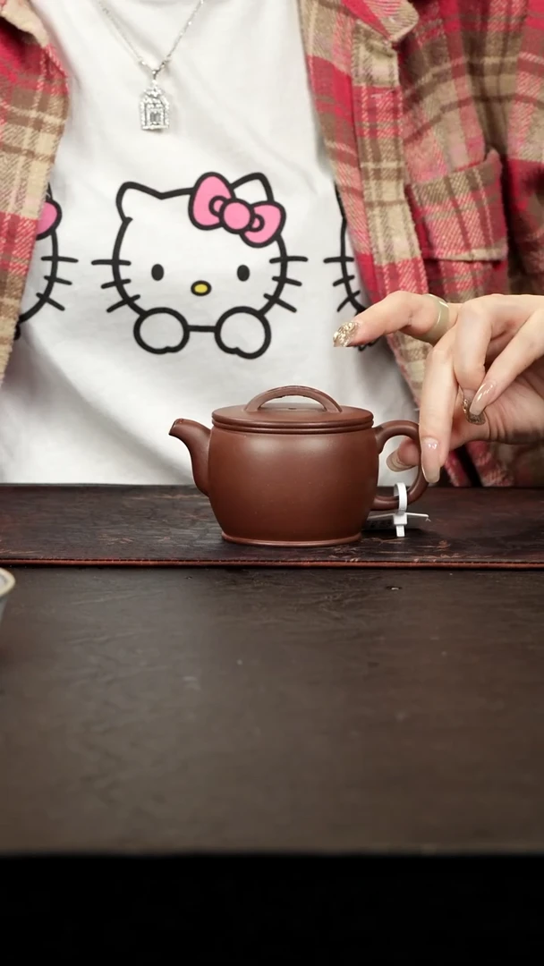 茶壶紫砂老紫泥面缸汉瓦170cc