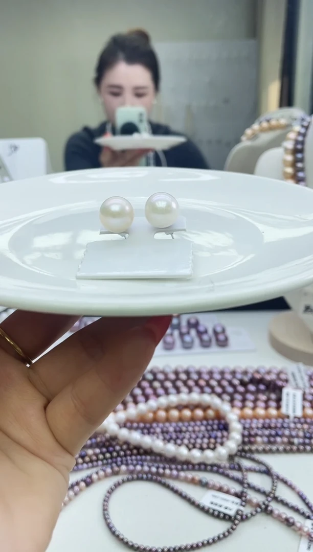 未镶嵌耳饰淡水珍珠白色系 素钉