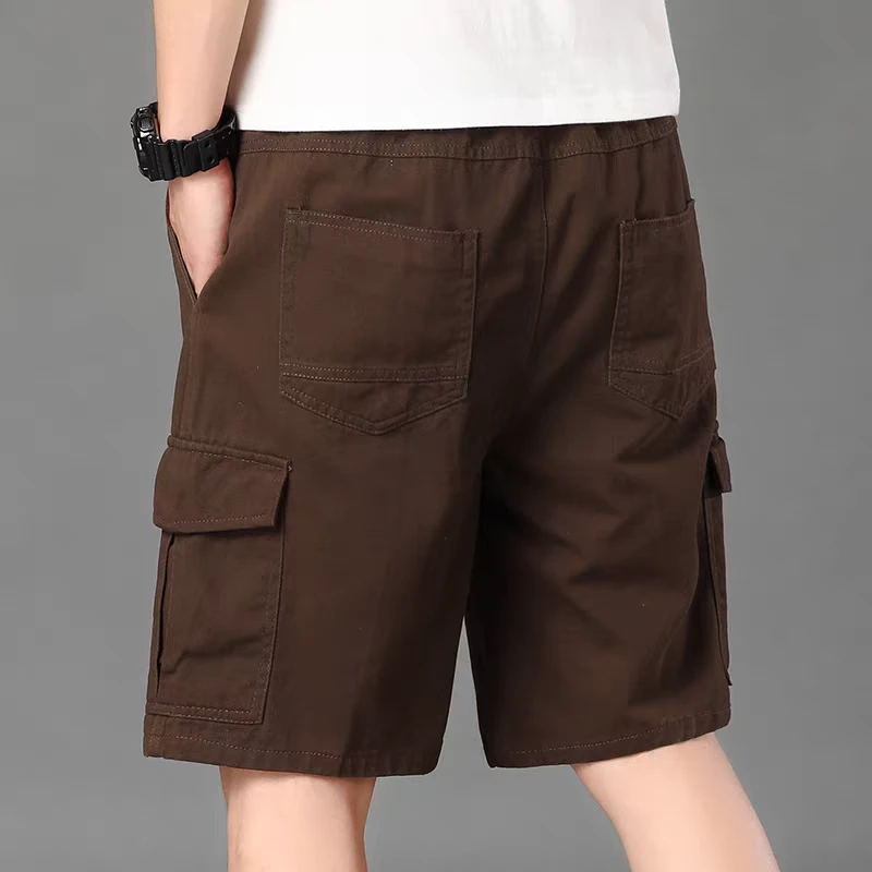 夏季男士纯棉短裤百搭潮流纯色五分裤微弹力男士工装短裤005