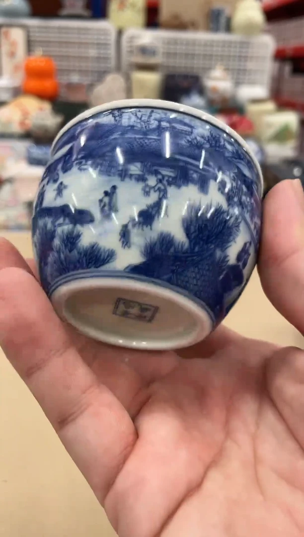 瓷心匠物直播间福利清明上河图茶杯