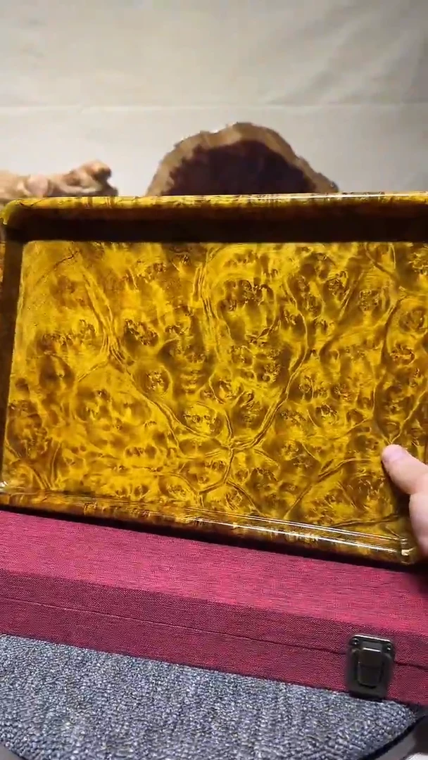 满瘤疤榫卯工艺 独板文承盘 水果盘34.3/24/3