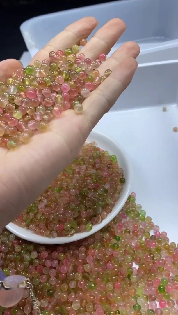 玛瑙/玉髓颈饰未镶嵌w27盐*源水蜜桃4mm*100颗