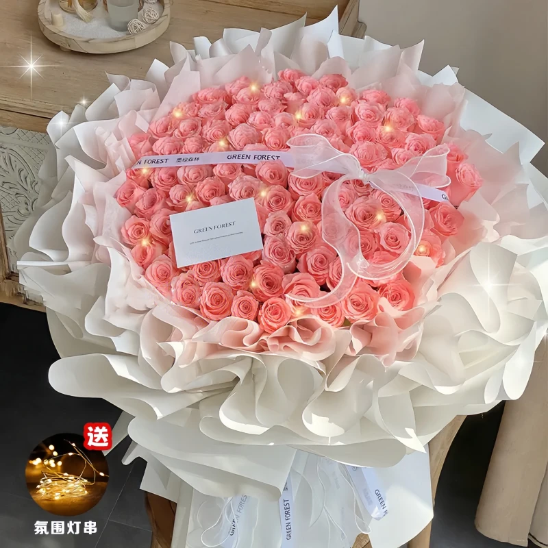 99朵玫瑰花束鲜花店订购小时达的同城速配女生日礼物花店