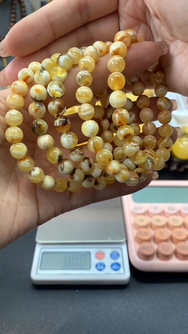 【闪购商品】琥珀珠宝奇石未镶嵌362多样性发其一瑕疵手串