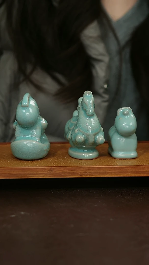 摆件瓷汝宋汝瓷原矿釉 小马茶宠