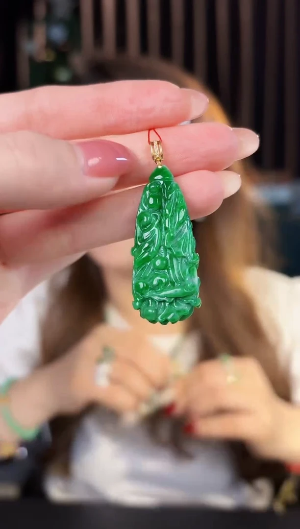 【闪购商品】翡翠颈饰18K金镶嵌缅料A货/支持复检/一件